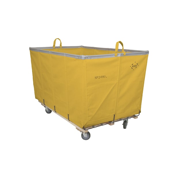 Steele Canvas Basket 24 BU Permanent Truck Yellow Vinyl w/Grey Vinyl - 5in Casters 9224VYLWVGRYW5 - main